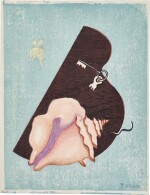 Shinagawa Takumi (1908-2009) | Conch shell, snail, eel and keys | Showa period, 20th century