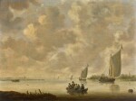 WILLEM VAN DIEST | A RIVER LANDSCAPE WITH FIGURES IN A ROWING BOAT