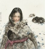 Ai Xuan 艾軒 | Tibetan Girl and Dogs 藏女與藏獒