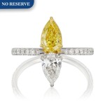 Fancy Intense Yellow Diamond and Diamond Ring