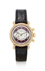 FRANCK MULLER | REFERENCE 2860 NA D, A YELLOW GOLD AND DIAMOND-SET CHRONOGRAPH WRISTWATCH WITH RED ENAMEL CHAPTER RING , CIRCA 2007