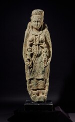 A large gray schist figure of the goddess Hariti, Ancient Region of Gandhara, 2nd - 3rd century