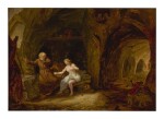 LÉONARD DEFRANCE | THE TEMPTATION OF ST. ANTHONY IN A ROCKY CAVERN