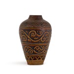 A 'Cizhou' sgraffiato brown-glazed vase, Yuan dynasty 