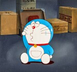Doraemon Close-Up in Room Animation Cel with Hand-painted Original Background | 哆啦A夢房間內特寫賽璐璐，附手繪原裝背景