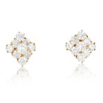 Van Cleef & Arpels | Paire de clips d'oreille diamants | Pair of diamond ear clips