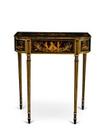 A Regency gilt-decorated black-japanned side table, circa 1800