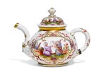 A Vienna (du Paquier) chinoiserie teapot and cover, Circa 1735