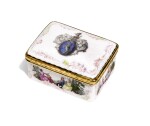 A Meissen gold-mounted armorial snuff-box and cover, Circa 1755