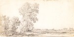 Landscape with a Row of Trees and a Village in the Distance