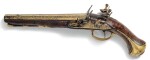 A DOUBLE-BARRELLED PISTOL WITH KOFTGARI DECORATION, FRANCE AND INDIA, 18TH CENTURY