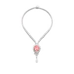 Impressive padparadscha sapphire and diamond necklace | 海瑞溫斯頓橙粉紅色剛玉及鑽石項鏈
