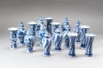 A group of sixteen blue and white vases, 17th century | 十七世紀 青花瓷器 及 歐洲 青花小盤 一組十八件