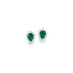 Harry Winston [海瑞溫斯頓] | Pair of Emerald and Diamond Earclips [祖母綠配鑽石耳環一對]