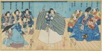 Utagawa Kuniyoshi (1797-1861), Three woodblock print triptychs, Edo period, 19th century