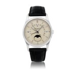 REFERENCE 5050 A PLATINUM PERPETUAL CALENDAR WRISTWATCH WITH RETROGRADE DATE, MOON PHASES AND LEAP-YEAR INDICATION, CIRCA 1995
