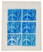 Blue Airmail Stamps 