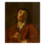 CIRCLE OF JACOB ADRIAENSZ BACKER | PORTRAIT OF A MAN SMOKING A PIPE (THE SENSE OF SMELL)