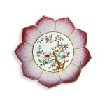 A Large Chinese Export Lotus-Form Dish, Qing Dynasty, Qianlong Period, circa 1760