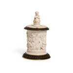 A silver-gilt mounted ivory beaker, maker's mark GAL a florette below, town mark four bars above H, probably German, circa 1700