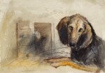 Recto: Study of a dachshund, the artist's pet  Verso: a study of the dog