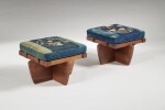 Pair of “Greenrock” Ottomans from the Japanese House of Governor and Mrs. Nelson A. Rockefeller, Pocantico Hills, New York