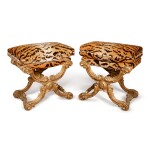 A PAIR OF FRENCH GILTWOOD TABOURETS, LATE 19TH CENTURY