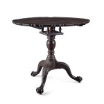 Very Fine and Rare Chippendale Carved Mahogany Scalloped-Top Tilt-Top Tea Table, Carving attributed to Nicholas Bernard (1732-1789), Philadelphia, Pennsylvania, Circa 1750