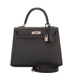 Hermès Black Epsom Sellier Kelly 25cm PHW