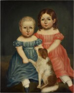 Double Portrait: Two Girls with a Spaniel