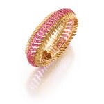 Gold and Pink Sapphire Bracelet