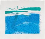 Lithographic Water Made of Lines, Crayon and Two Blue Washes