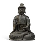 A large bronze figure of a seated Buddha, 20th century