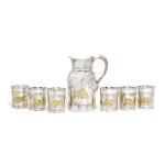 'Drinks like a Fish': a parcel-gilt silver jug or pitcher and six beakers, Lukes & Co., London, 2010