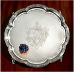 A WILLIAM IV SILVER LARGE SALVER, PAUL STORR, RETAILED BY STORR & MORTIMER, LONDON, 1834