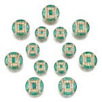 Set of emerald and diamond buttons