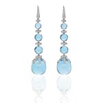PAIR OF BLUE TOPAZ AND DIAMOND EARRINGS, MICHELE DELLA VALLE