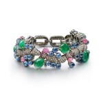 Emerald, Diamond and Gem Set Bracelet | 祖母綠 配 鑽石 及 寶石 手鏈
