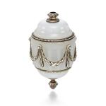 A Fabergé silver-mounted calcite bell push, workmaster Viktor Aarne, St Petersburg, 1899-1908