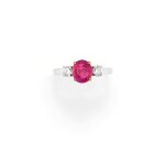 BAGUE SAPHIR ROSE ET DIAMANTS | PINK SAPPHIRE AND DIAMOND RING