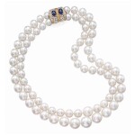 Harry Winston [ 海瑞溫斯頓] | Cultured Pearl, Sapphire and Diamond Necklace [養殖珍珠配藍寶石及鑽石項鏈]
