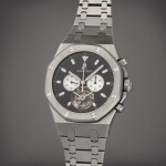 Royal Oak Tourbillon, Reference 25977ST.OO.1205ST.02 | A stainless steel tourbillon chronograph wristwatch with bracelet | Circa 2005 