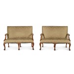 A Pair of Walnut and Beechwood Settees, possibly George II Circa 1745