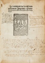 Rommant de la rose. 1505. In-folio. Superbe exemplaire en vélin ancien, aux célèbres provenances