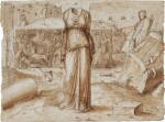 Recto: Figures standing amongst Classical sculptures Verso: A Figure sketching in the Colosseum