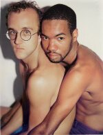 Two Polaroids of Keith Haring & Juan Dubose