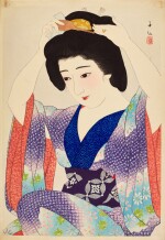 Natori Shunsen (1886-1960)  |  Before a Mirror (Kagami no mae ni)  |  Showa period, 20th century
