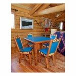 WYOMING FURNITURE COMPANY | GAMES TABLE AND FOUR PANEL-BACK CHAIRS