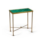 A French gilt-bronze table with malachite veneered top, 20th century, in the Louis XVI manner