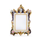 A French porcelain mirror frame, 20th century